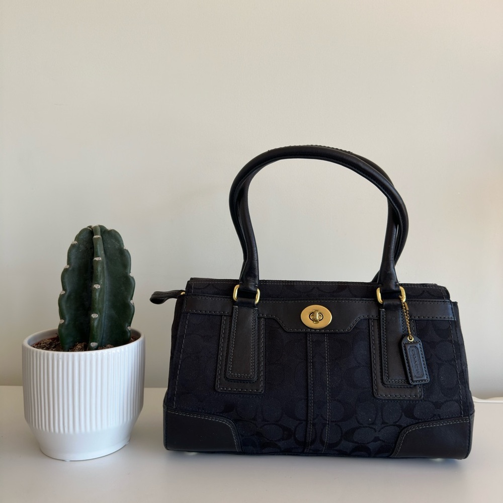 Coach Hampton Signature Black Canvas Carryall 11062